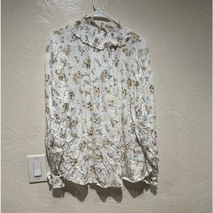Ces femme nwot‎ m floral blouse mock neck feminine